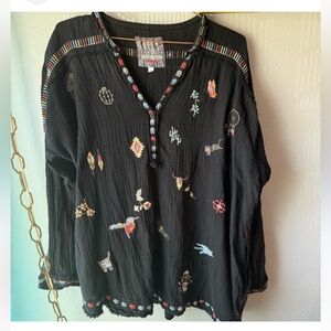Embroidered Boho Pete and Greta Blouse Johnny Was